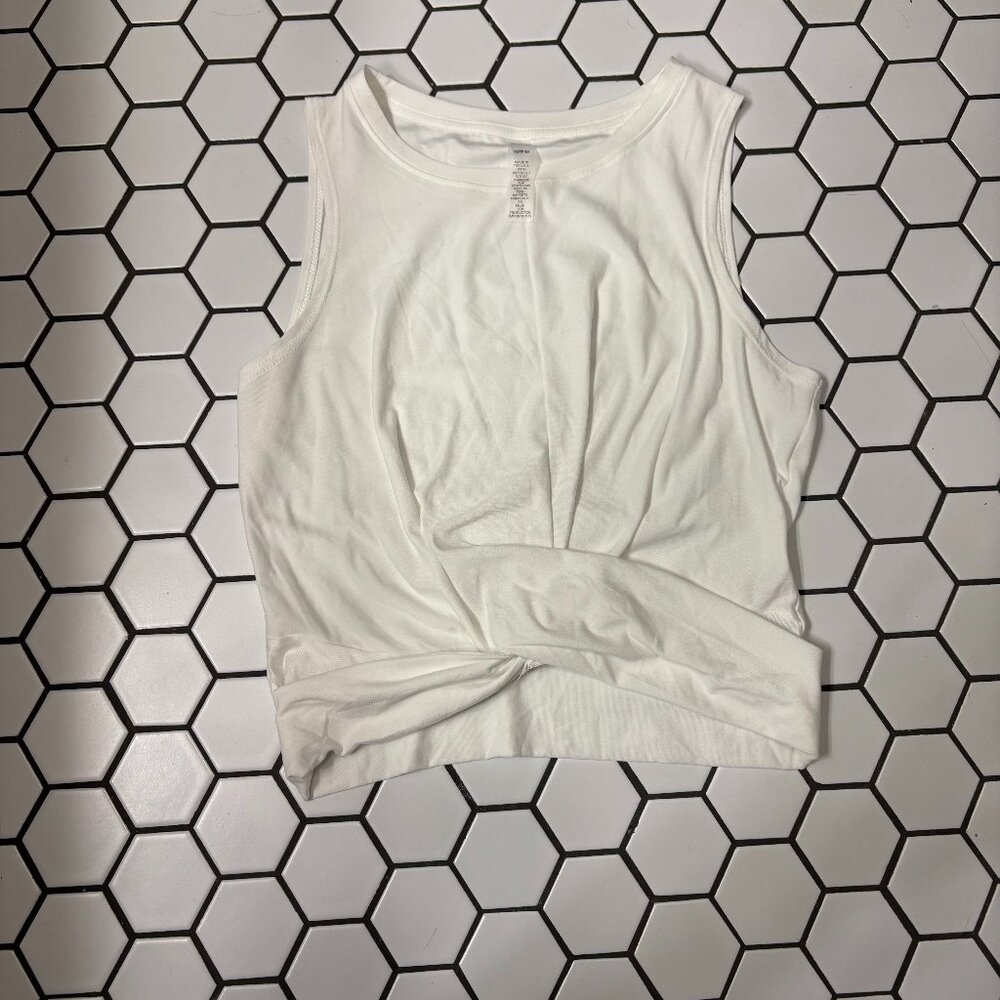 Beyond Yoga Featherweight Center Stage Cropped Tank White XXS